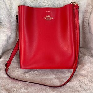 EUC Coach Town Bucket Crossbody Shoulder Bag - red